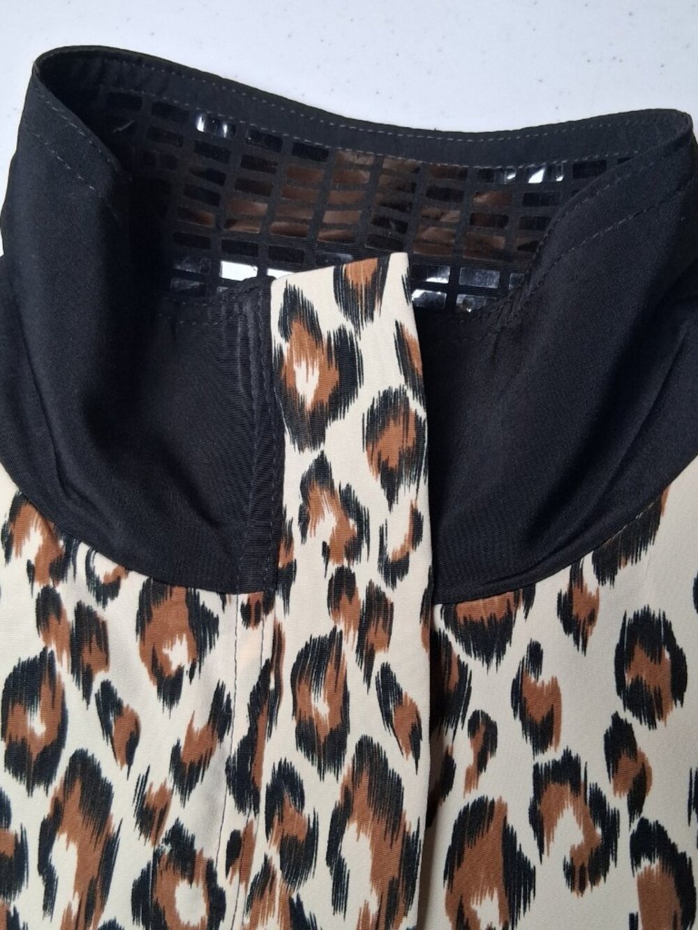 Vintage Just For Fun Jacket Small Cat Print Bling Oversized Leopard Lightweight - Picture 13 of 16